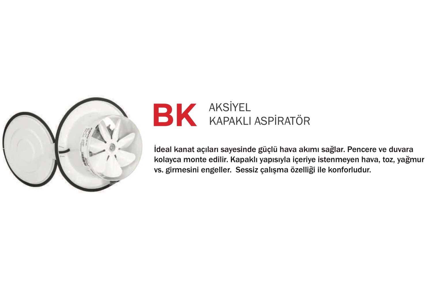 BK 300 AKSİYEL KAPAKLI ASPİRATÖR