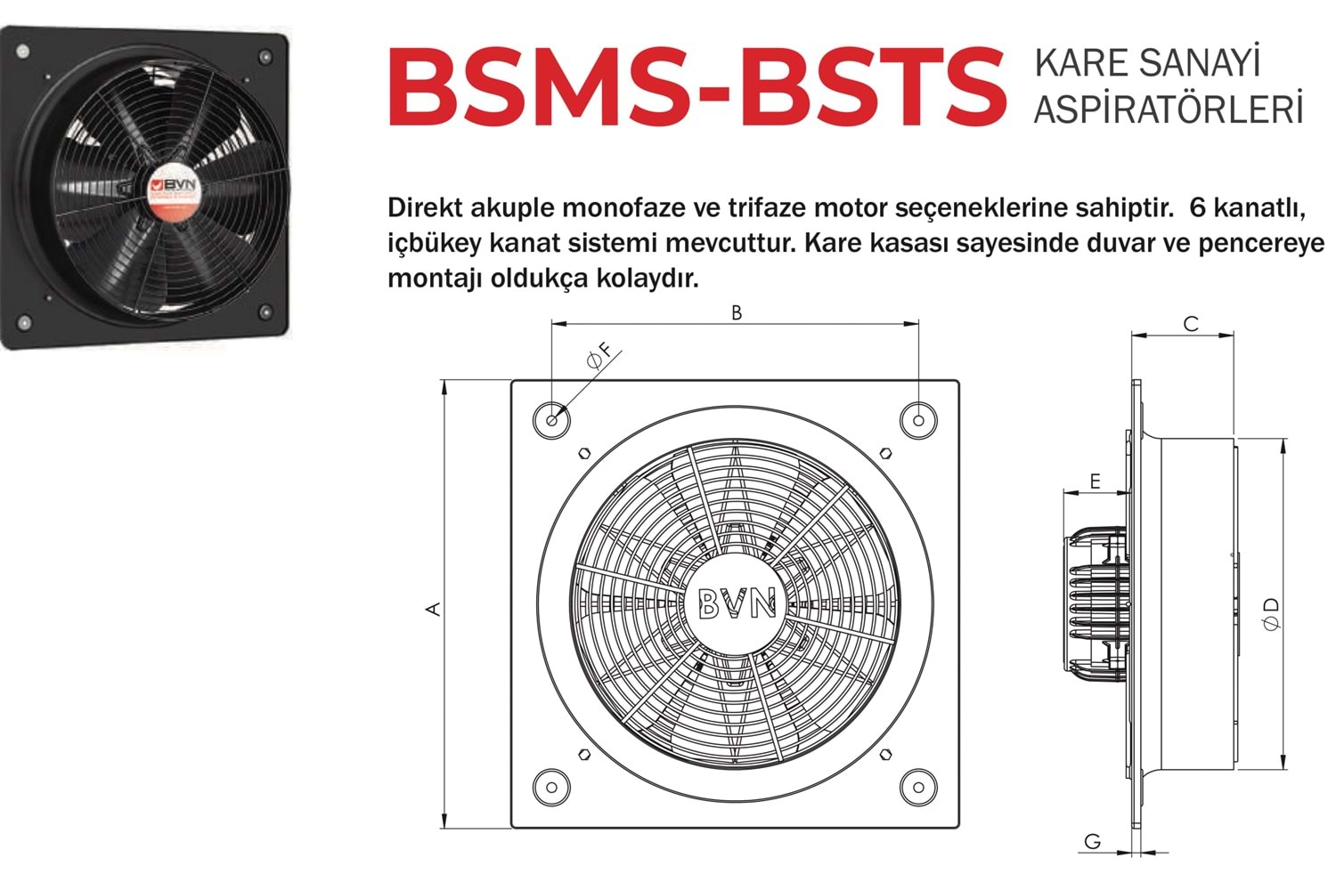 BSMS 350 KARE SANAYİ ASPİRATÖRÜ