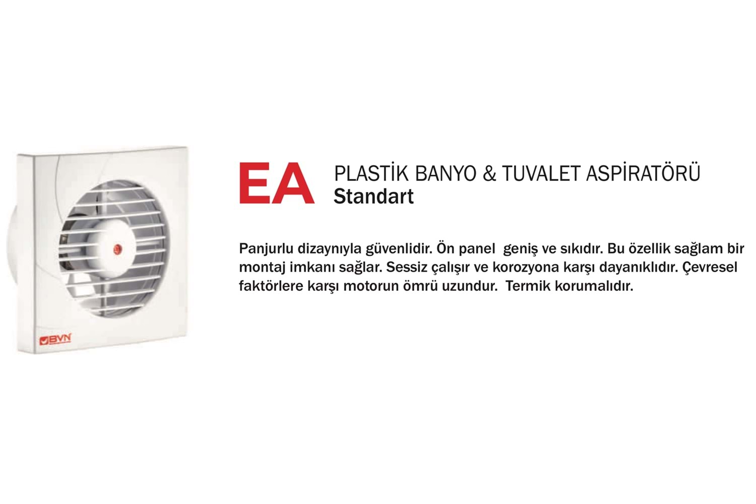 EA 1219 PLASTİK BANYO&TUVALET ASPİRATÖRÜ