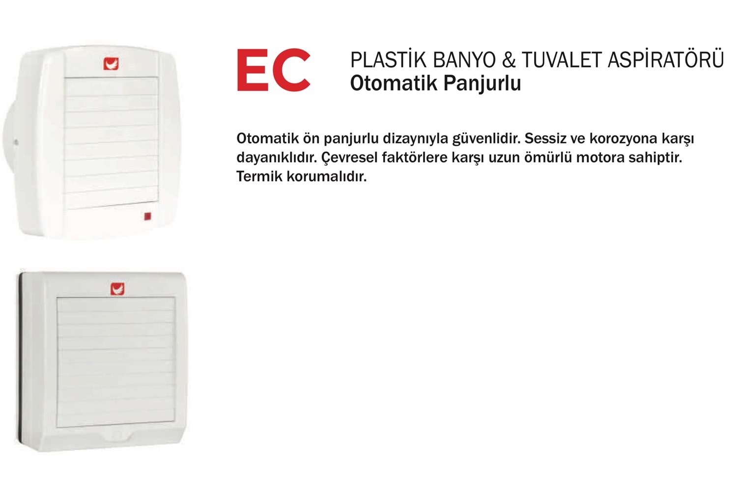 EC 1010E PLASTİK BANYO & TUVALET ASPİRATÖRÜ