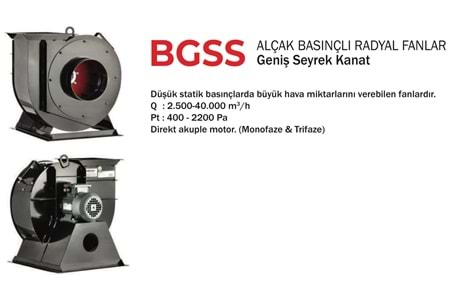 BGSS ALÇAK BASINÇLI RADYAL FAN
